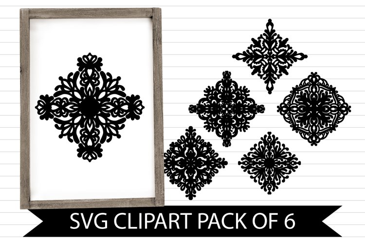 SVG Clipart Pack of Intricate Damask Patterns example image 1