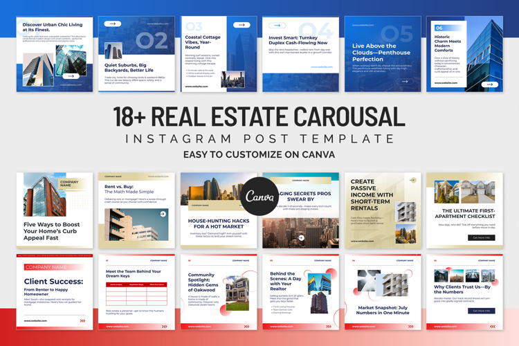 Real Estate IG Canva Carousel Templates