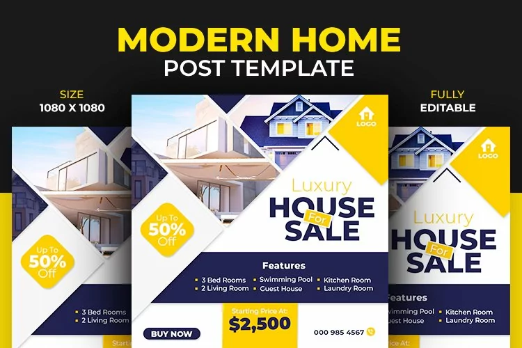 Real Estate Home Property Instagram and Facebook Template