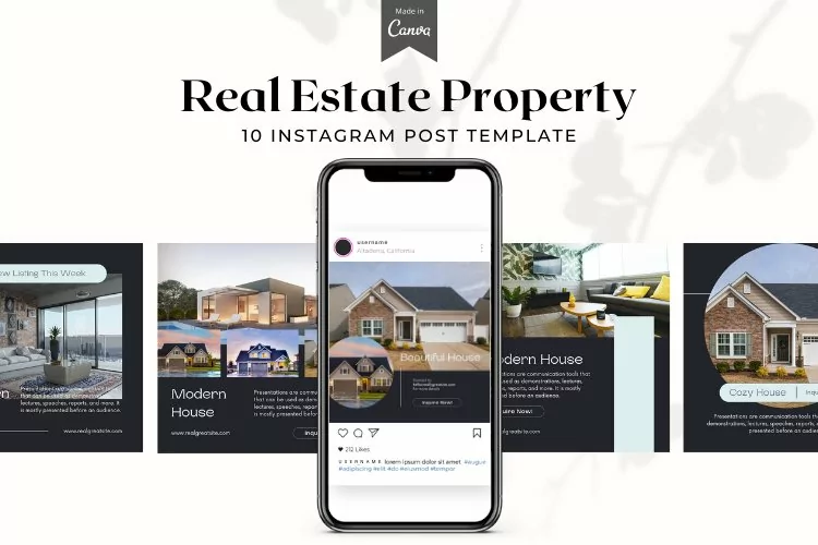 Real estate house property instagram post Canva