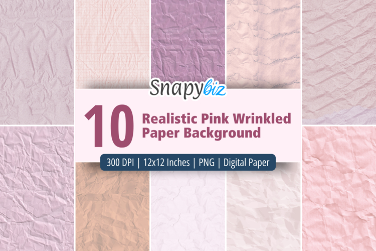 Realistic Pink Wrinkled Digital Paper Background