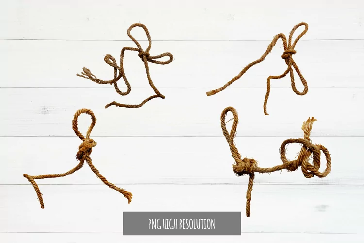 Realistic Vintage Rope Clipart - Scrapbook Embellishment