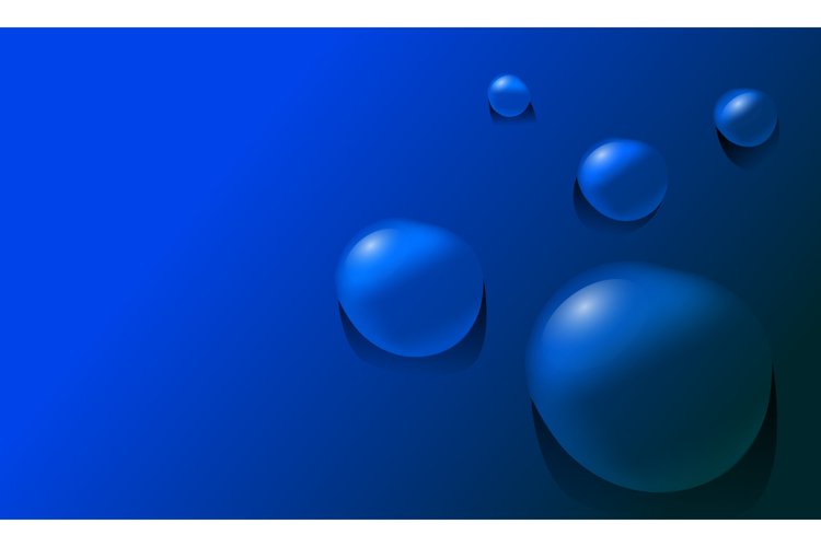 Realistic water drop background in blue color example image 1