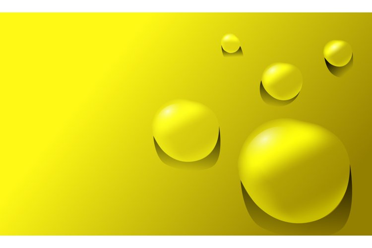 Realistic water drop background in yellow color example image 1