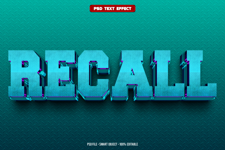 Recall 3D editable text effect