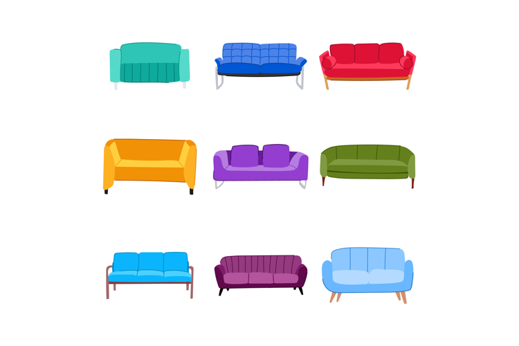 reception sofa set cartoon