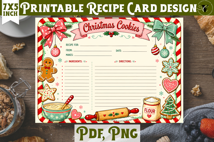 Vintage Recipe Cards | Baking Kitchen Recipe Templates