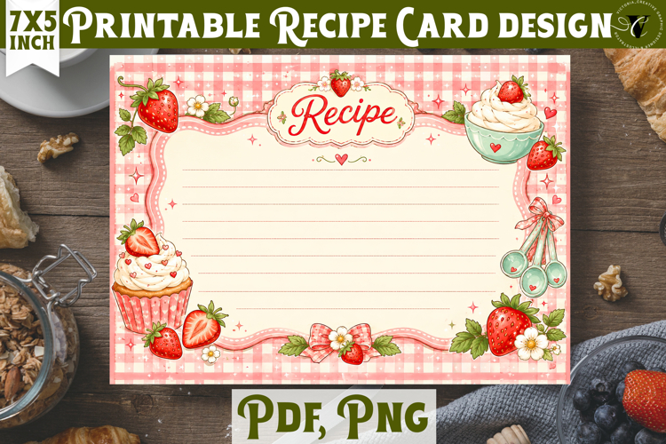 Vintage Recipe Cards | Baking Kitchen Recipe Templates