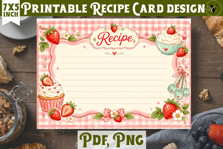 Vintage Recipe Cards | Baking Kitchen Recipe Templates