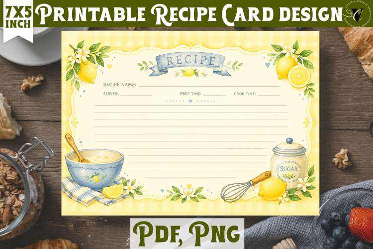 Vintage Recipe Cards | Baking Kitchen Recipe Templates