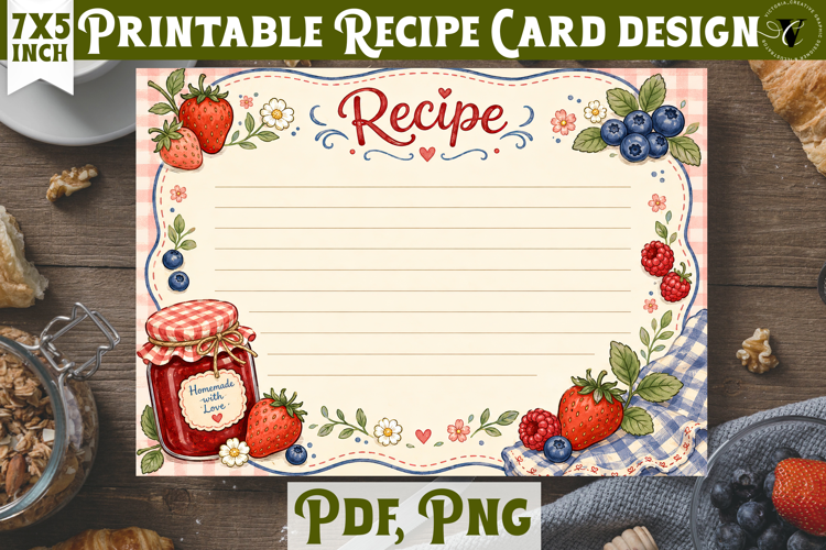 Vintage Recipe Cards | Baking Kitchen Recipe Templates