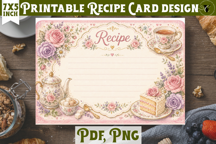 Vintage Recipe Cards | Baking Kitchen Recipe Templates