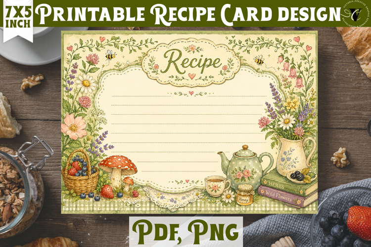 Vintage Recipe Cards | Baking Kitchen Recipe Templates