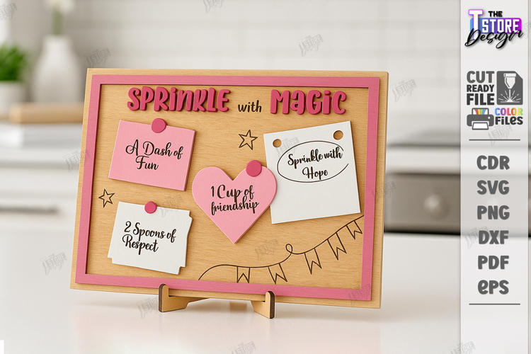 Valentine’s Day Board Laser Cut|Recipe for Love SVG|Kitchen