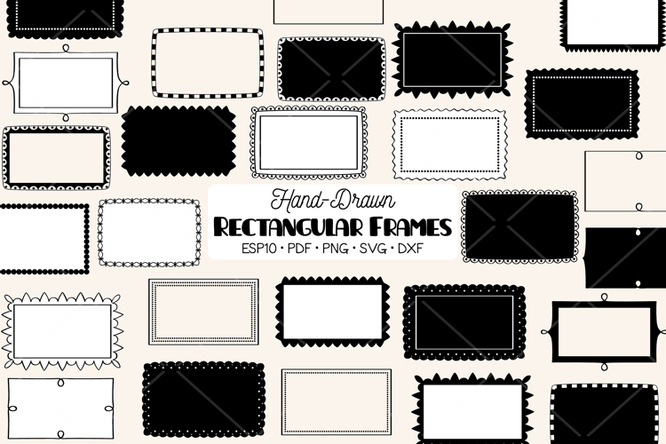 Rectangular Frames | Hand Drawn Border   Decorative Label
