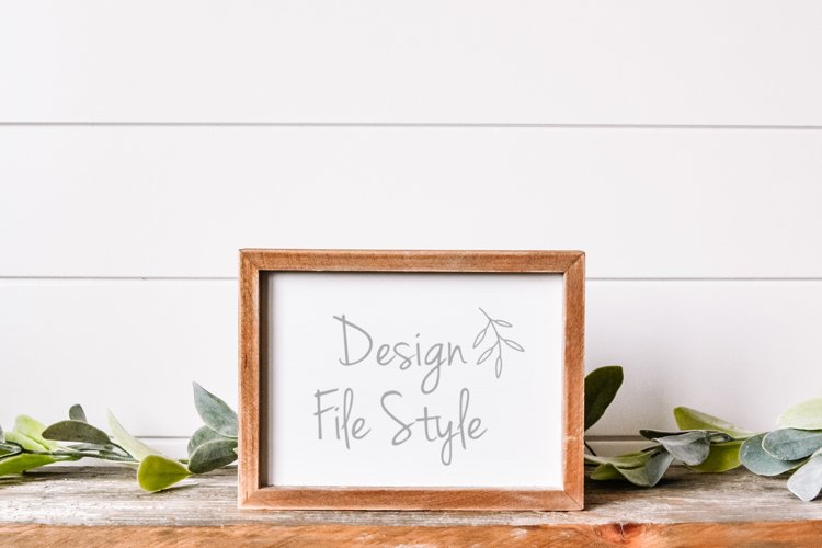 Wood Sign Mockup| Stock Photo| Flat Lay | Digital Mockup example image 1