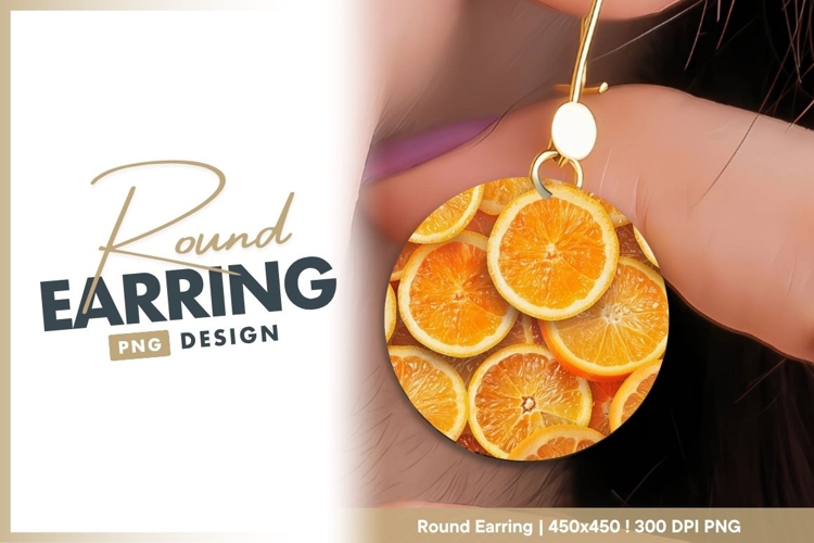 Floral Arrangement of Peach Blue and round earring png