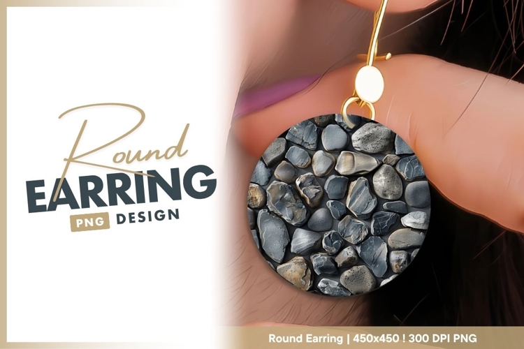Circular Arrangement of Gray and Brown Round Earring