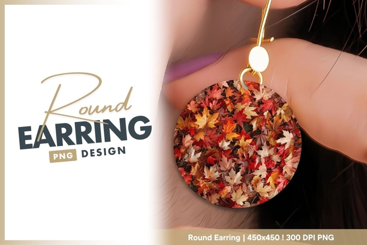Circular Arrangement of Colorful Autumn Round Earring Png