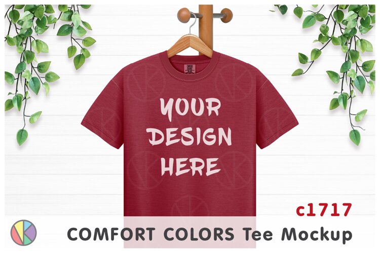 Red Comfort Colors 1717 T-Shirt Mockup.