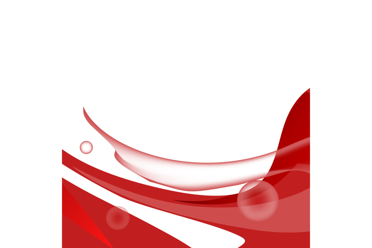 Red abstract dynamic wave decoration element vector