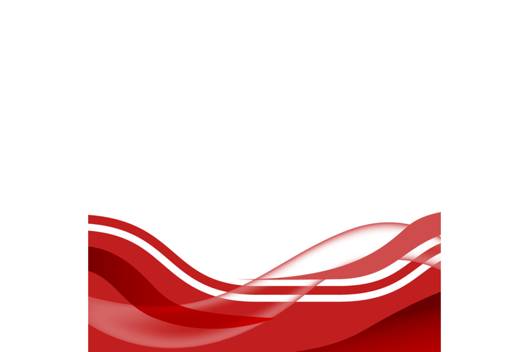Red abstract wavy shapes transparent banner vector