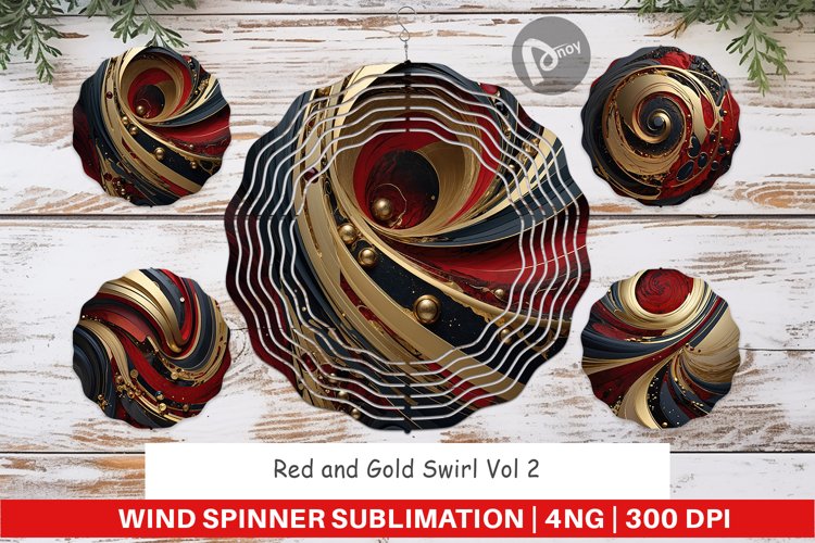 Wind Spinner Red and Gold Swirl example image 1