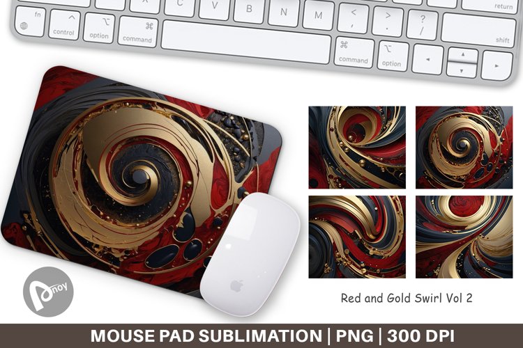 Mouse Pad Red and Gold Swirl example image 1