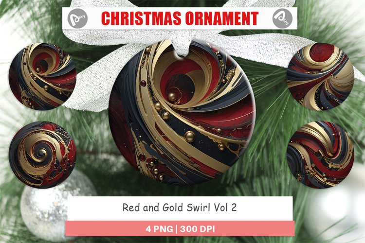 Gold Christmas Ornament Clipart Image 4