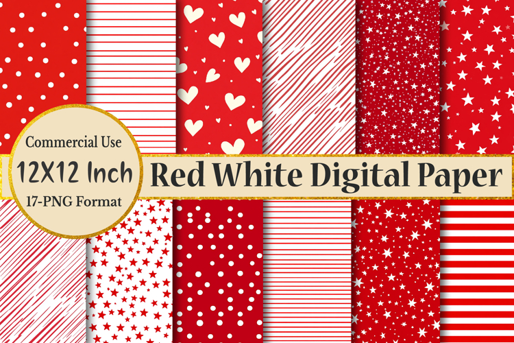 Red and White Digital Paper