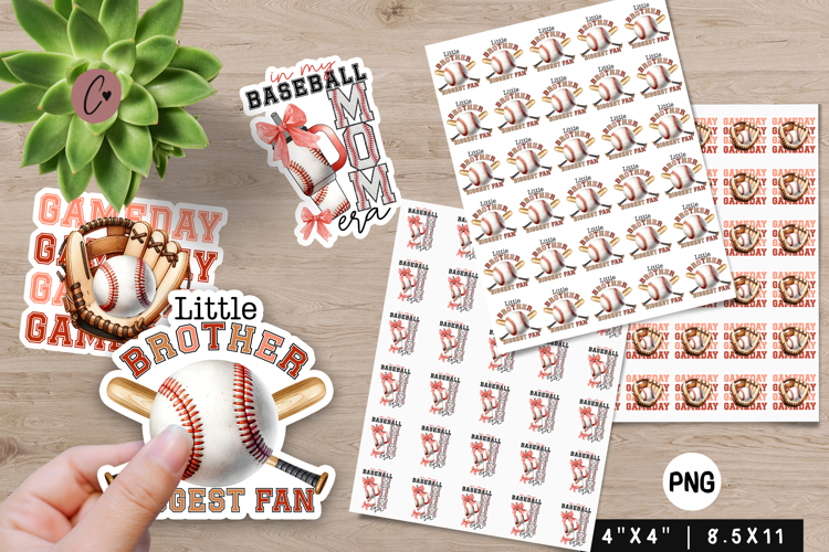 Watercolor Baseball Stickers | Baseball PNG