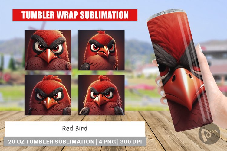 Tumbler Wrap Red Bird
