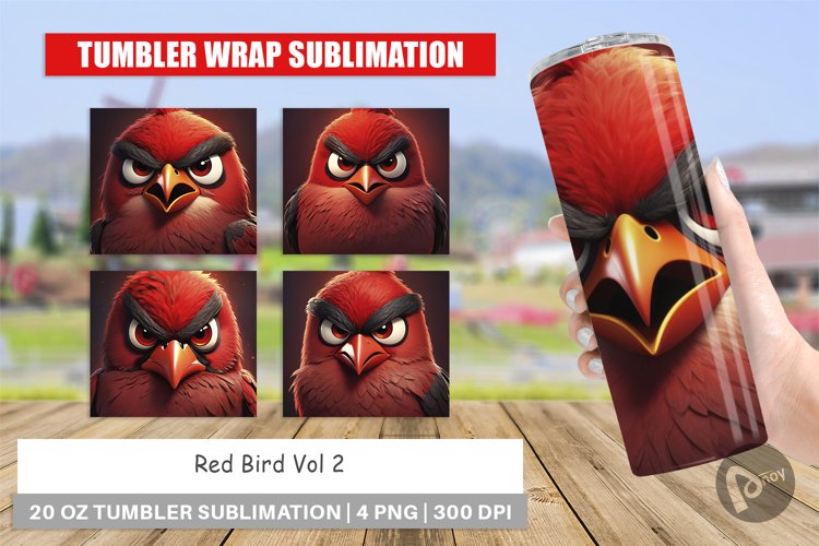 Tumbler Wrap Red Bird