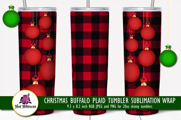 Buffalo Plaid Tumbler | Buffalo Plaid Christmas Tumbler