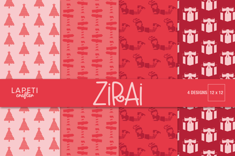 Red Christmas Digital Papers, Holiday Scrapbook Background