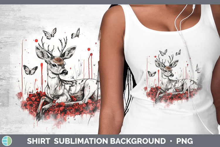 Red Drips Deer Shirt Sublimation Sublimation Background Desi