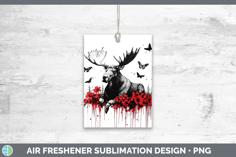 Red Drips Moose Air Freshener Sublimation Car Freshener Desi