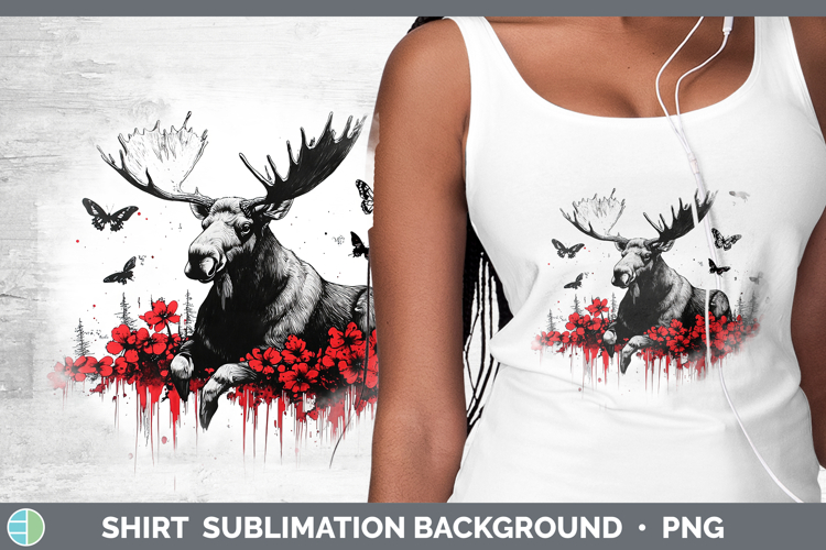 Red Drips Moose Shirt Sublimation Sublimation Background Des