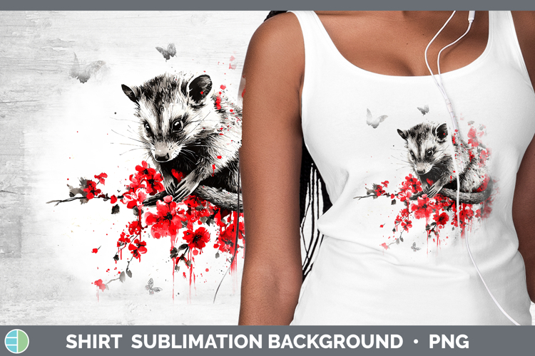 Red Drips Opossum Shirt Sublimation Sublimation Background D
