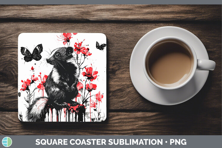 GorgeousRed Drips Square Coaster design.