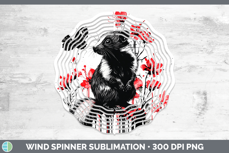 Red Drips Skunk Wind Spinner Sublimation Spinner Designs