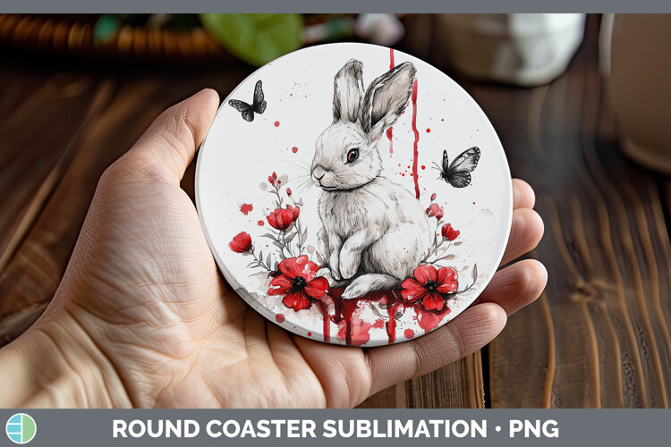 GorgeousRed Drips Round Coaster design.