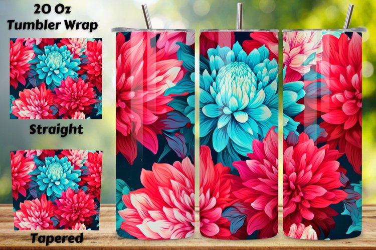 Red Floral Mirage Tumbler Wrap | Sublimation PNG design