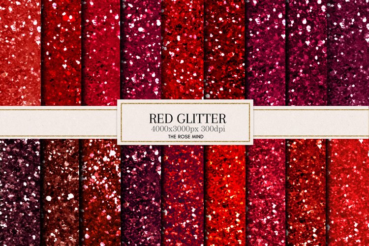 Red glitter digital paper