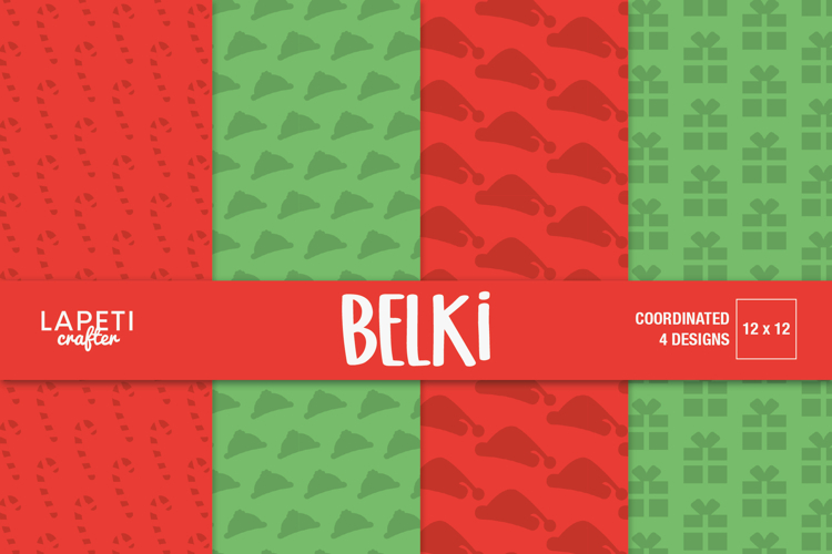 Red and Green Christmas Digital Paper, 12x12 Backgrounds