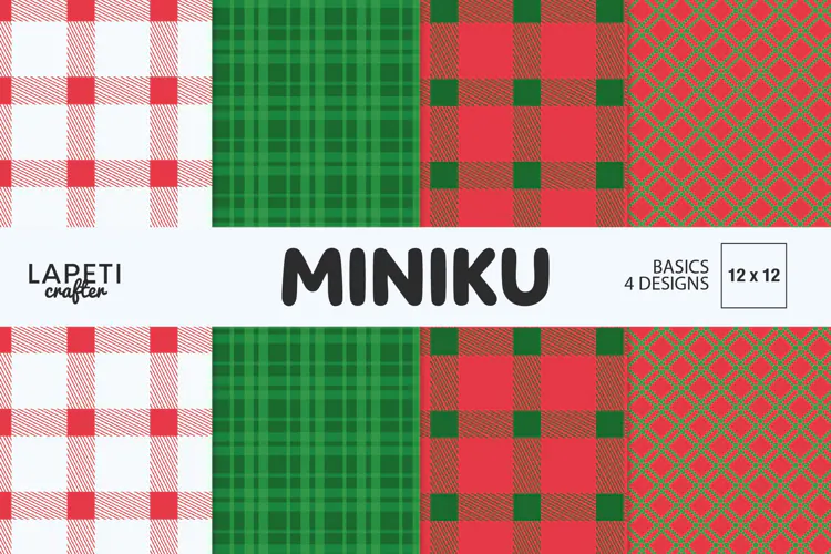Red Green Christmas Plaid Digital Papers