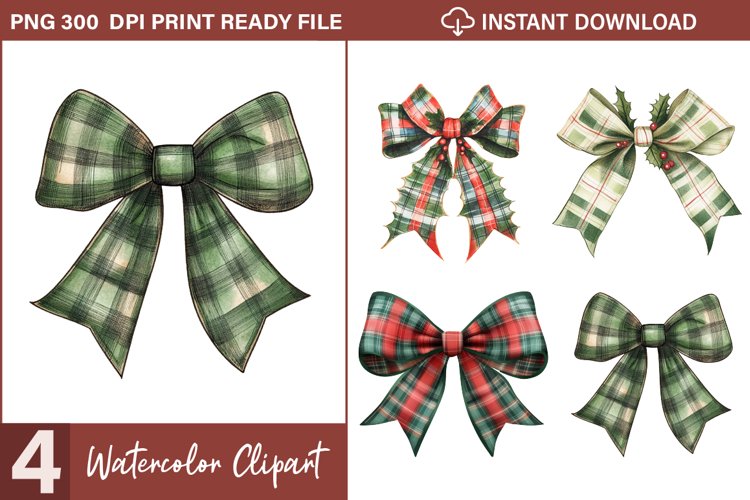 Red And Green Plaid Christmas Artwork Clipart