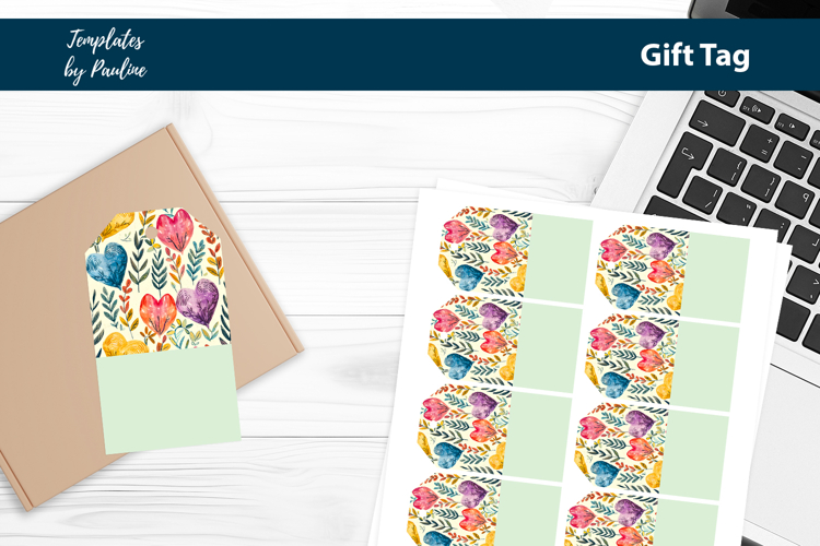 Red Heart Gift Tag Sheet, Printable Heart Product Label