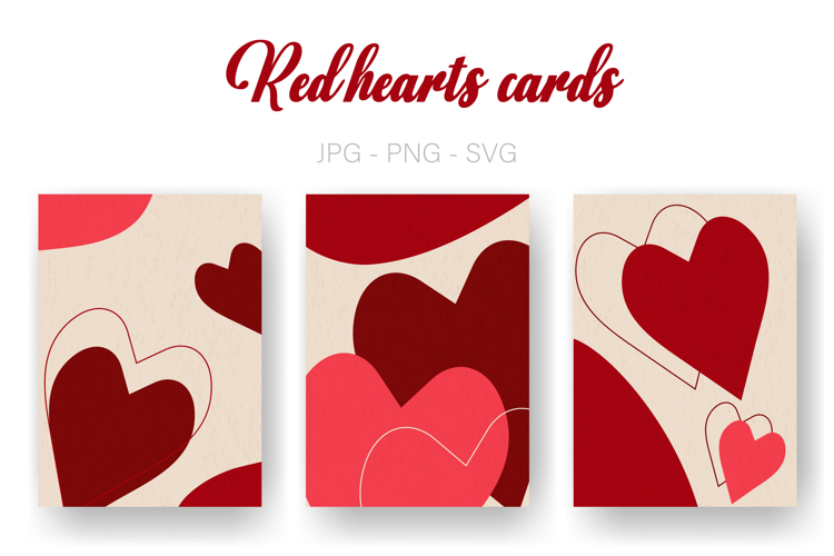 Red hearts flyers|Romantic cards
