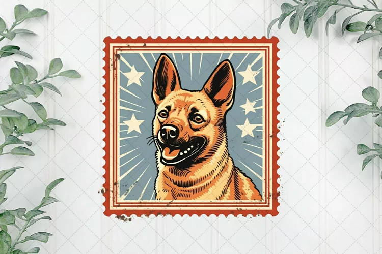 Dog Portrait Vintage Sublimation Clipart